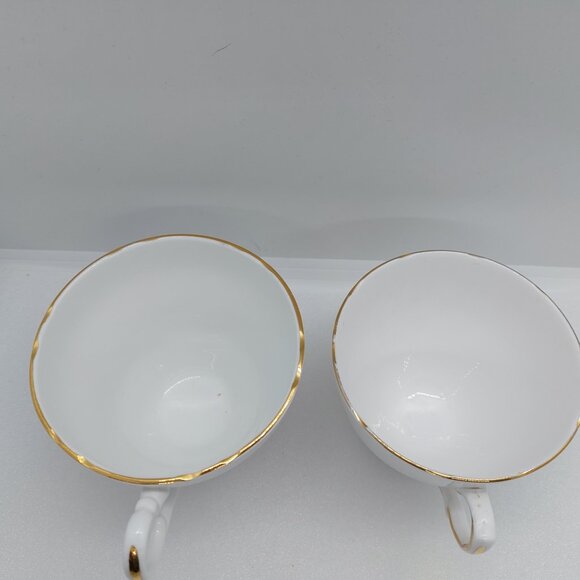 2 Vintage Tea Cups & Saucers Royal Vale & Consort - Yellow Rose White Pink Rose - Picture 11 of 16